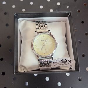 Invicta Stainless Steel Watch with Light Yellow Dial